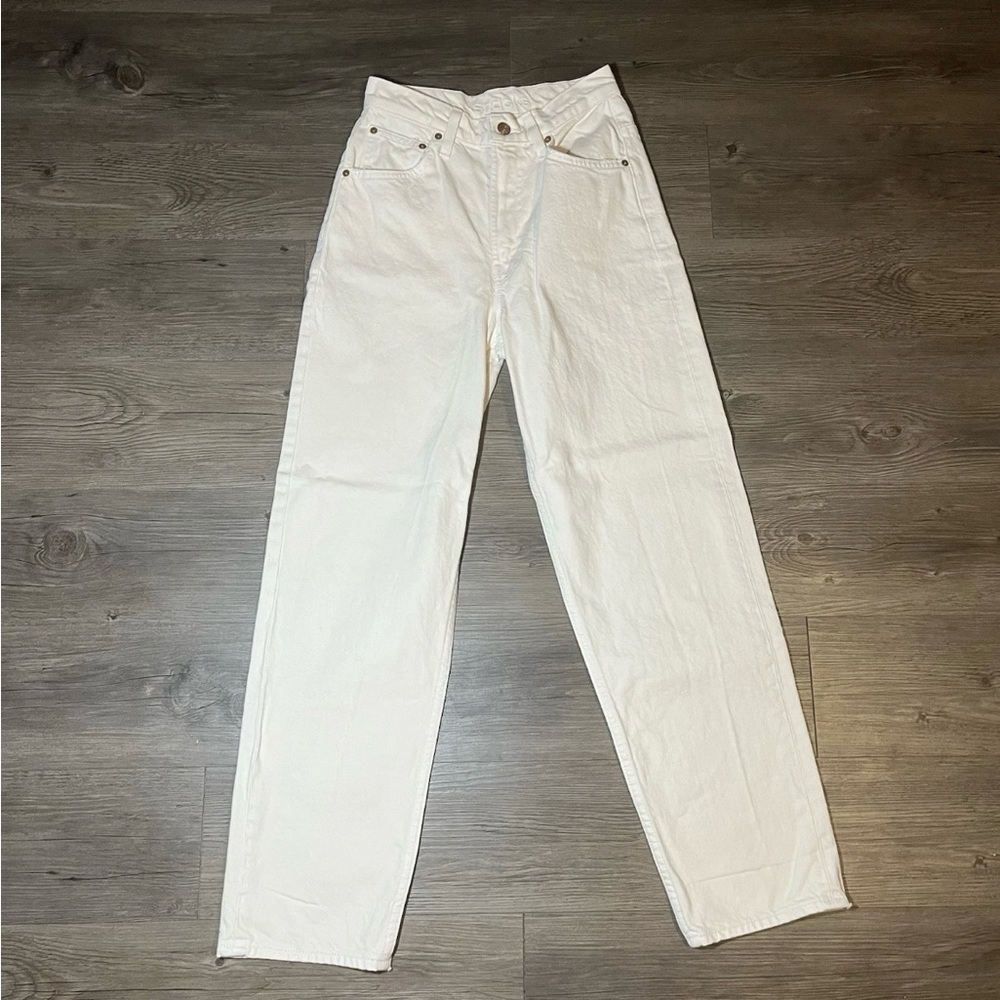 Mother Snacks 100% Cotton Denim Jean High-Waist Double Stack Natural Ankle 24